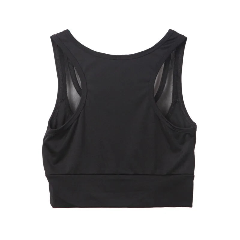 Women's Mesh Patchwork Sports Bra Tank Tops